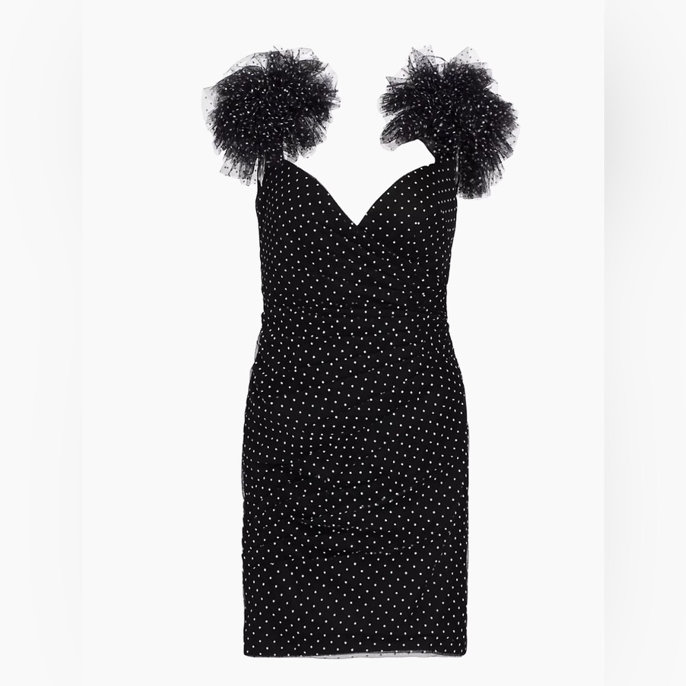 ML Monique Lhuillier Peyton Polka Dot Minidress